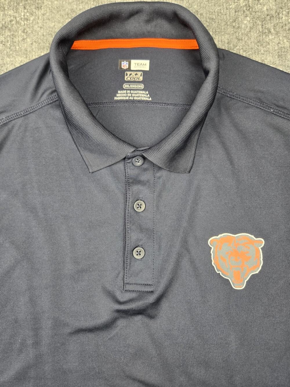 CHICAGO BEARS Official NFL Team Dry Polo Golf Shirt Sz Men’s 2XL #1036